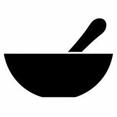 Black Bowl Silhouette Vector