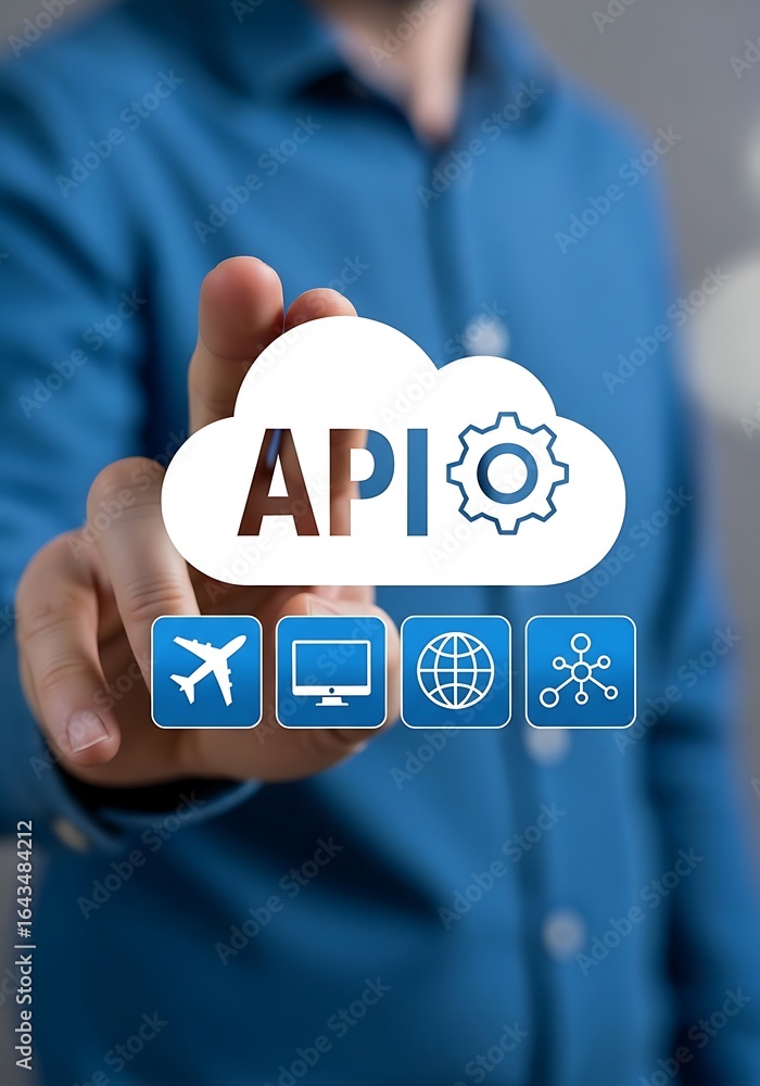 Poster cloud a p i connection interface technology