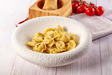 Tasty Russian dumplings with meat