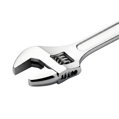 Obraz premium Shiny adjustable metal wrench tool, isolated on transparent background