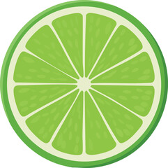 Green lime slice, citrus fruit on a white background _ Generated By Adobe Firefly