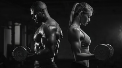 The powerful duo showcasing strength and determination in a fitness environment.