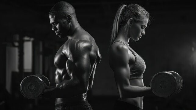 The powerful duo showcasing strength and determination in a fitness environment.