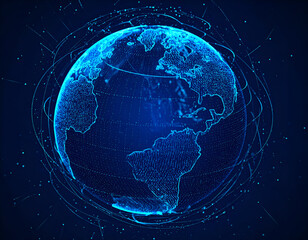 A digital representation of planet Earth.