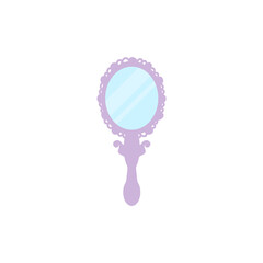 Hand mirror icon. Female beauty accessories. Vector illustration.
