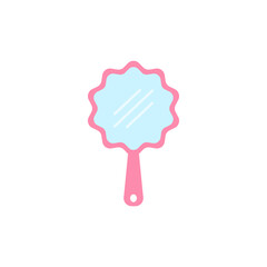 Hand mirror icon. Female beauty accessories. Vector illustration.