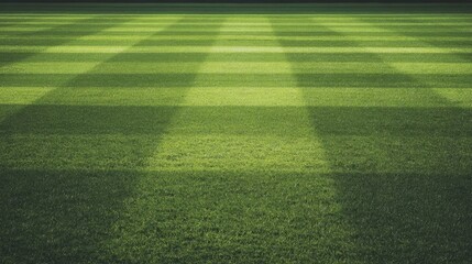 Obraz premium The vibrant green grass creating a striking checkerboard pattern on the surface.