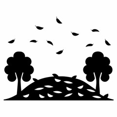 Eco Compost Heap with Autumn Leaves Vector