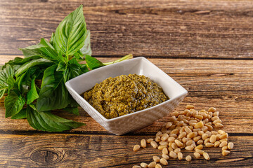 Italian Pesto sauce with basil