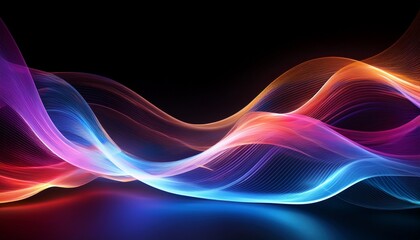 Obraz premium elegant flowing waves of light in vibrant colors create an ethereal atmosphere