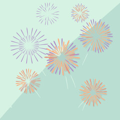 Happy Newsgroun Telegram Color tes Slogans Graphic Design with Fireworks. Joen Appritation