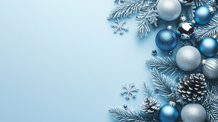 blue and silver decoration for christmas