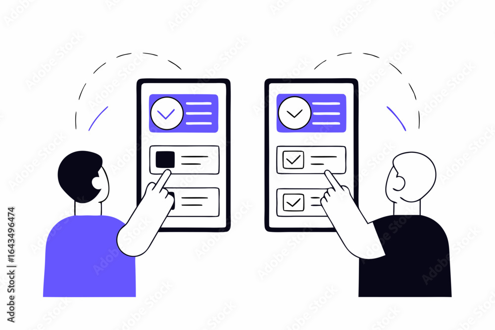 Fototapete streamlined workflow management with digital checklists, boosting collaboration and efficiency for r