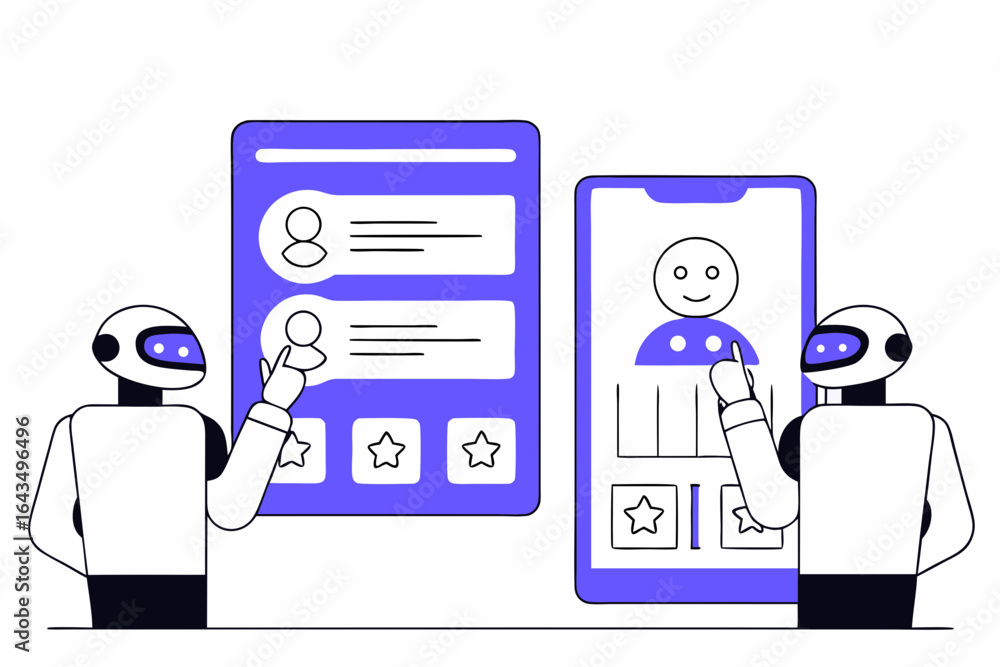 Poster ai-powered social media management with chatbots, modern interface design for automated engagement, 