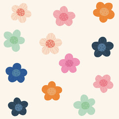 flowers seamless pattern , vector , illustration