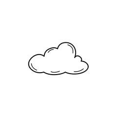Clouds line art style. Cloud outline. Vector illustration.