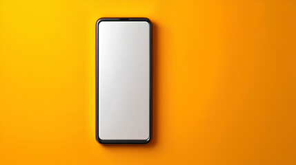 Minimalistic phone mockup with blank screen and drop shadow on bold color background
