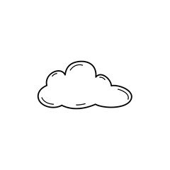 Clouds line art style. Cloud outline. Vector illustration.