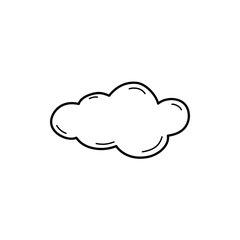 Clouds line art style. Cloud outline. Vector illustration.