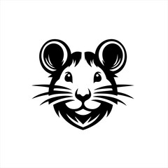 Stylized black and white mouse face logo