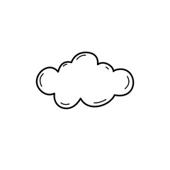 Clouds line art style. Cloud outline. Vector illustration.