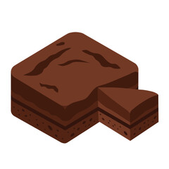 sweet chocolate brownie icon isolated