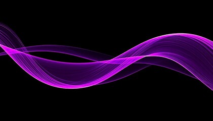 Abstract magenta wave design on black background
