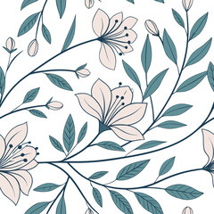 floral seamless vector pattern. Pattern with flowers