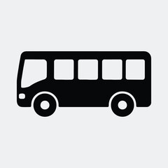 Silhouette city bus public transportation simple icon vector illustration