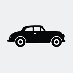 Silhouette classic vintage car antique automobile vector illustration