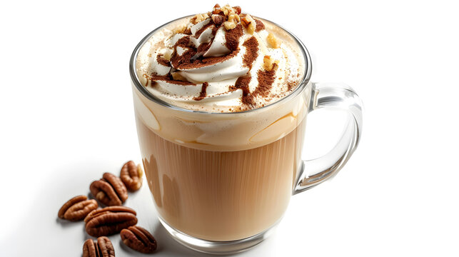 Glass coffee whipped pe pece, white