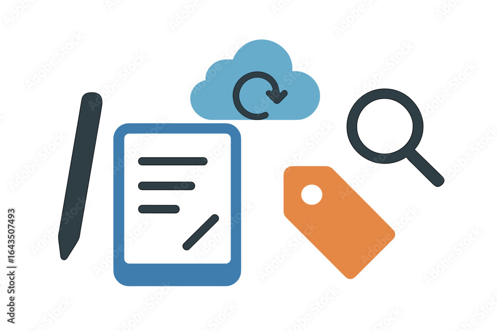 Poster digital tools for managing tasks and organizing information in remote work settings