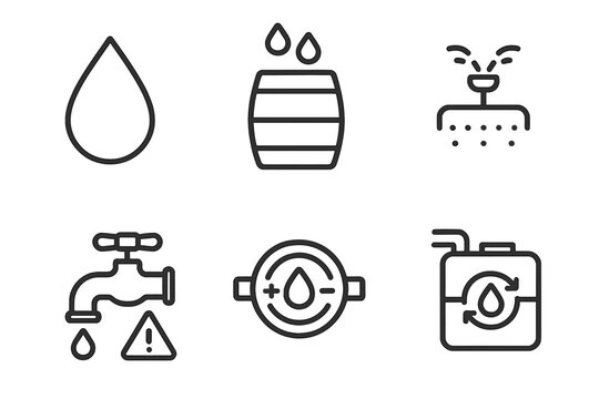 Water conservation symbols illustrating the importance of saving water and sustainable practices for future generations