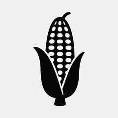 Silhouette corn cob simple agricultural harvest symbol vector illustration