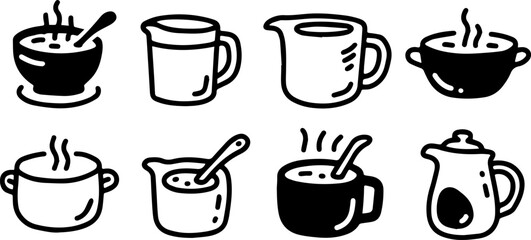 Vector outlined icon png set on transparent background