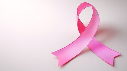 Pink Ribbon Breast Cancer Awareness Symbol Isolated