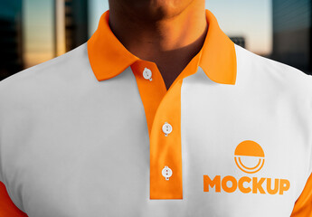 Close-Up Polo T-Shirt Mockup