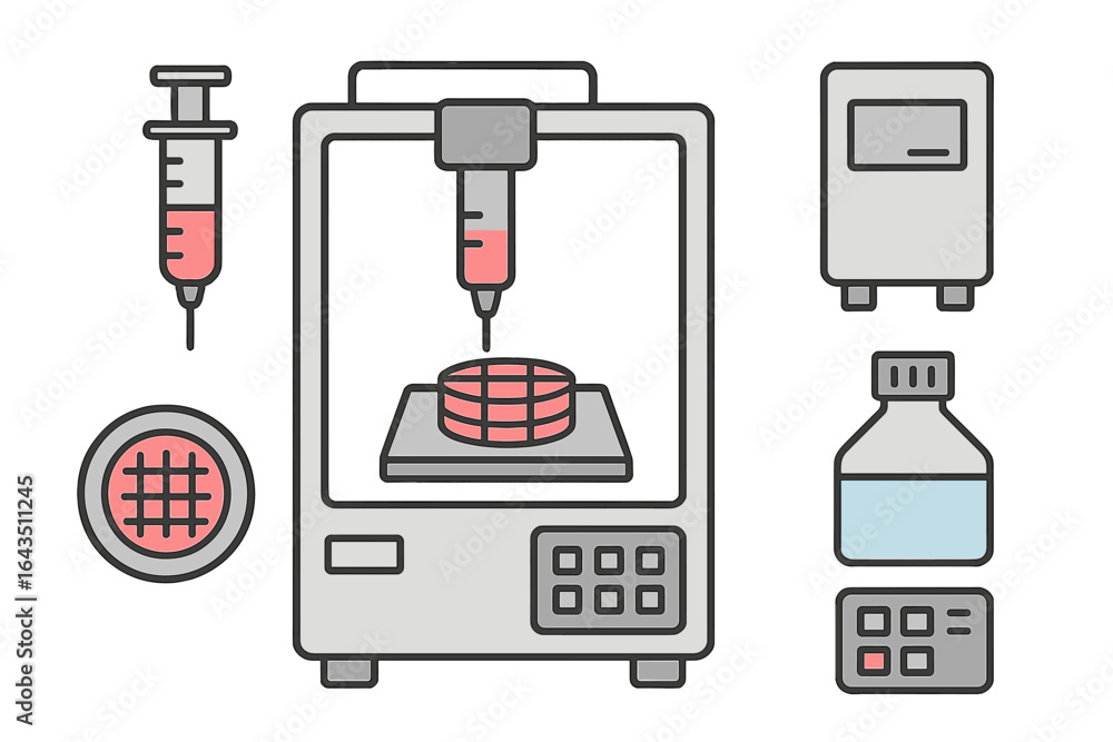 Aufkleber 3d bioprinting equipment setup for creating tissue samples in a laboratory environment