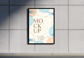 Vertical Poster Mockup - Concrete Wall