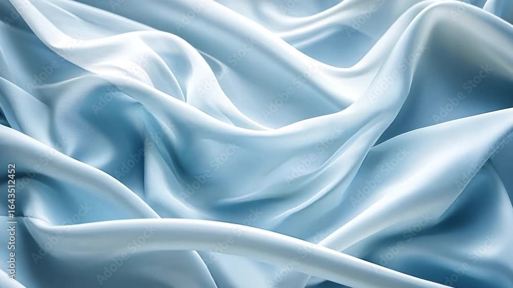 Poster elegant blue silk fabric smooth texture and gentle waves create serene atmosphere with soft draping 