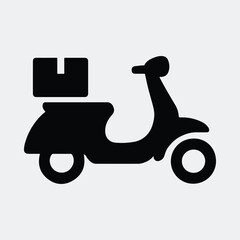 Silhouette delivery scooter with package icon vector illustration