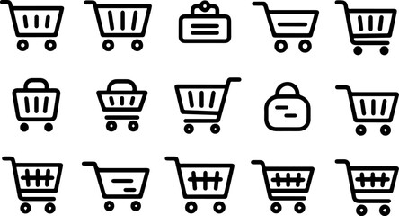 Vector collection of icons set on transparent background