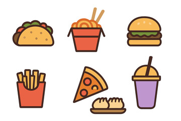 Enjoying a variety of delicious fast food options including tacos, burgers, and pizza for a casual dining experience
