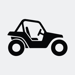 Silhouette dune buggy recreational vehicle flat design vector illustration