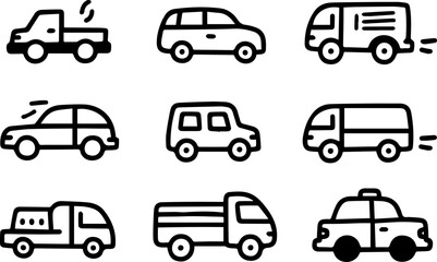 Fototapeta premium Vector collection of icons set on transparent background