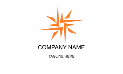 logo design template with company name and tagline placeholder, modern geometric shape, clean vector layout, editable business branding icon for corporate identity, navigation brand, startup branding.