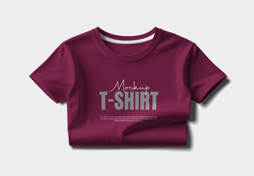 Folded Short-Sleeve T-Shirt Mockup