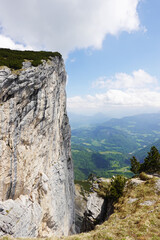 A climbing wall at Berchtesgadener Hochthron mountain, at the boarder between Austria and Germany