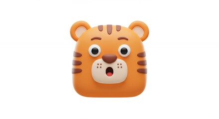 Obraz premium Cartoon tiger face graphic design