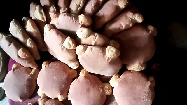 Traditional Egyptian Sun Bread (Aish Shamsi) Loaves, Homemade in Upper Egypt